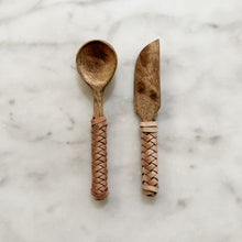  Leather Wrapped Spoon + Knife